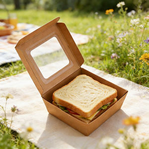 Vidrio transparente, adecuado para cupcakes, pasteles, postres y repostería. Caja de papel rígido de alta calidad, caja de papel kraft biodegradable - Product Image 3