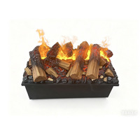 Cheminée électrique murale OEM en polyrésine faite à la main avec insert en forme de bûche et verre de combustion