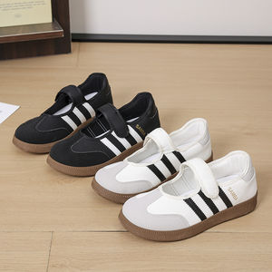 Chaussures plates pour femmes de style rétro, respirantes et confortables, avec fermeture velcro, chaussures de sport décontractées à rayures classiques - Product Image 2