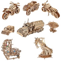 Puzzle de construction 3D en bois pour enfants, jouet éducatif créatif, modèle d'architecture fait à la main, décoration de bureau à domicile