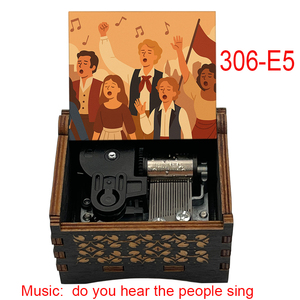 Boîte à musique vintage en bois à remonter « Do You Hear the People Sing » avec mouvement mécanique à 18 notes – Cadeau idéal pour enfants, <span class=keywords><strong>amis</strong></span> et familles - Product Image 6