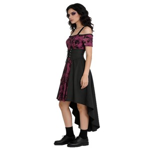 Vestido Gótico Retro con Cola de Pez para Mujer, Disfraz de Vampiresa para Halloween, Disfraz de Reina Oscura, Falda de Encaje Negra y Morada - Product Image 5