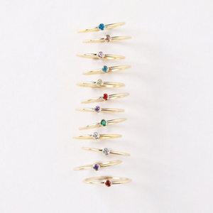 Horóscopo de circón colorido minimalista personalizado chapado en oro 12 <span class=keywords><strong>meses</strong></span> diciembre 925 anillos de piedra natal de plata esterlina - Product Image 2