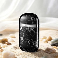 Mini briquet rond rechargeable coupe-vent à flamme rouge avec briquet à gaz butane gonflable