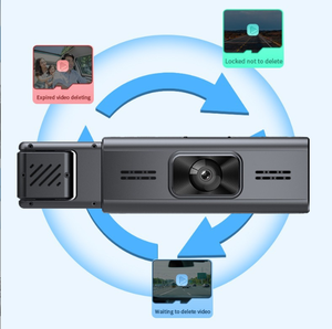 กล้องติดรถยนต์ 2-in-1 HD 1080P 12MP พร้อมระบบมองเห็นในเวลากลางคืน รองรับ MicroSD หน้าจอ 3.16 นิ้ว สำหรับบันทึกภาพภายนอกและภายในรถ - Product Image 3