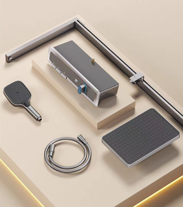 Olife Banos fábrica al por mayor nuevo diseño baño bronce de color blanco luz LED piano llave estante grande ducha conjunto grifo sistema - Product Image 6