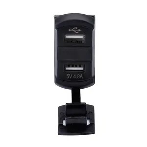4.8A USB Charger Dual Led power Socket digital dc voltmeter 12V USB Charging Port car usb charger with voltage