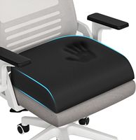 Grand coussin de siège ergonomique carré en mousse à mémoire de forme avec design orthopédique antidérapant pour soulager la sciatique et les douleurs au coccyx, lavable, noir