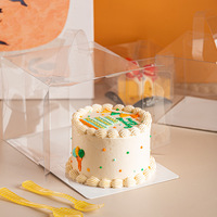 Boîte à gâteaux de 5 pouces Boîtes d'emballage de gâteau de pâtisserie cuites à la main transparentes de 4 pouces