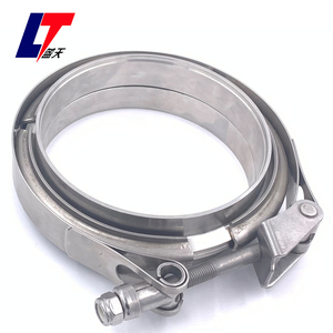 Acciaio inossidabile 2 "2.5" 3 "3.5" 4 "5" 6 "pollici <span class=keywords><strong>V</strong></span> <span class=keywords><strong>Band</strong></span> pollici Turbo scarico Downpipe morsetto con flangia - Product Image 2
