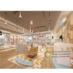 Kids Clothing Store Interior Design Fashion Display Rack Baby Shop Design, Retail Children Clothing Store Furniture