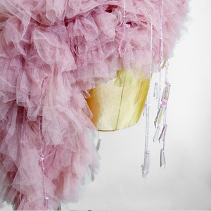 Justaucorps Romantique Éthéré 3D en Tulle à Volants, Orné de Strass Rose Cristal, pour Danseuse de Scène et Diva de la Danse de Salon - Product Image 6