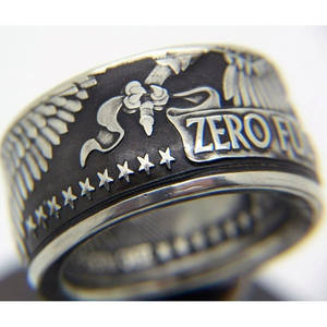 Anillo de Acero Inoxidable Plateado para Hombre H160 con Patrón de Letras 'Zero Fucks', Joyería de Moda para Regalo - Product Image 4