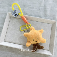 Mainan Boneka Lucu Kartun Hati Pentagram Gantungan Kunci Carabiner Liontin Dekorasi Tas Gadis Manis Hadiah untuk Anak Perempuan