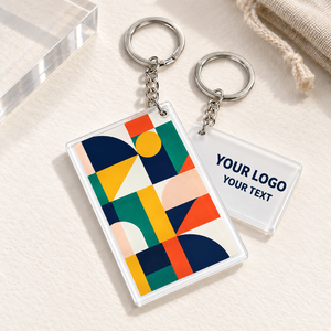 Llaveros Acrílicos Transparentes Geométricos de Doble Cara Personalizados, Impresos con UV, Regalos Promocionales OEM ODM - Product Image 1