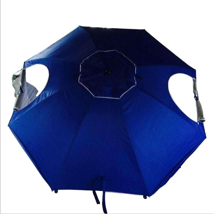 2.4m outdoor Oxford Silver Tape Breathable Beach Umbrella with Transparent Window Outdoor Fishing Umbrella
