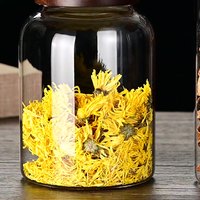 Boîte à thé en verre scellée de grande capacité pour stocker les écorces d'agrumes vieillies, avec un pot à usage domestique avec couvercle en bois fileté