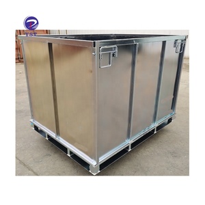 Galvanized raw material handling industrial stackable heavy duty pallet bins