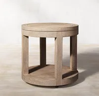 LUXORA Table d'appoint ronde en teck pour extérieur patio jardin hôtel resort Mobilier d'extérieur de luxe moderne Table d'appoint pour extérieur