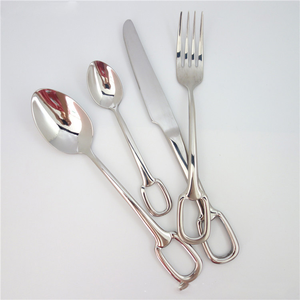 Ensemble de couverts DFU9 plaqués or, polis miroir, avec poignée à boucle carrée, couteau, fourchette et cuillère, pour cadeau, mariage, fête - Product Image 3
