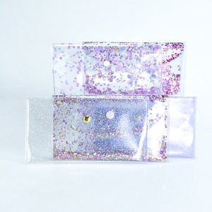 Hot Sale Custom Shape Size Glitter Cosmetic Pvc <strong>Zip</strong> Bags Holographic Hand Bag Button Gold Purple Sliver Pvc Glitter <strong>Pouch</strong> Bags - Product Image 5