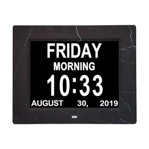 Day Clock Premium Digital Alarm Clock mit Extra Large Lcd Screen Electronic Wall Clock 8 Inch LCD Screen Square ABS Plastic