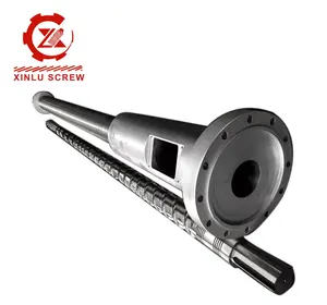 XINLU nitrided and single bimetallic hard PVC pipes extrduer screw barrel