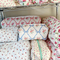 Sac de maquillage de rangement en forme de cœur en peluche tridimensionnelle de couleur personnalisée Sacs à cosmétiques