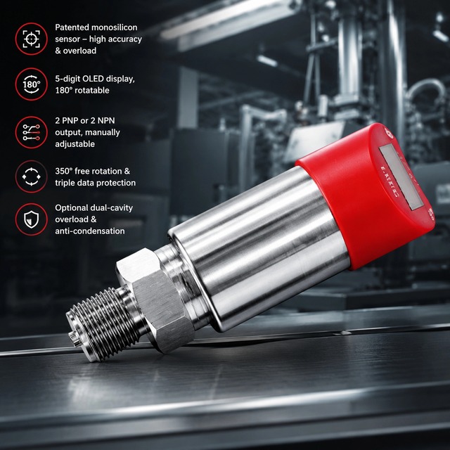 LEEG Industrial Stainless Steel Compact Electronic Pressure Switch 2-Channel PNP/NPN Output Gauge Pressure 0.1% Accuracy