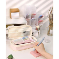 Ensemble combiné de stylos gel, surligneurs et pochettes à crayons en plastique grande capacité, couleurs macaron, pour journalisation, étudiants et peinture