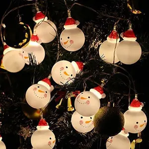 도매 배터리 운영 10 LED 크리스마스 눈사람 공 문자열 조명 홈 정원 장식