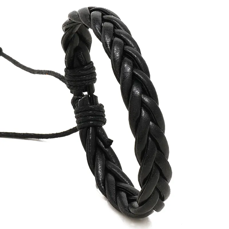 New Fashion Braided Leather Bracelet for Men Bangles Male Wristband Punk Rock Jewelry Gift