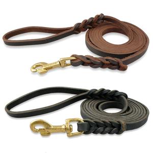 Correa de cuero fuerte de marca personalizada de 6 pies y 8/5 pulgadas para perros pequeños, medianos y grandes - Product Image 1