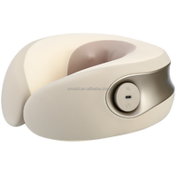 Masajeador de almohada en forma de U Shiatsu portátil, funciones de amasado de calentamiento por vibración para la relajación del cuello y los hombros, ofrece alivio del dolor