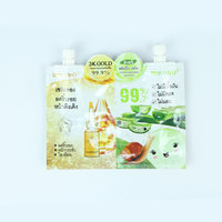 Sachet d'échantillon laminé en plastique de feuille d'aluminium personnalisée, sacs d'emballage de crème liquide pour le visage crème solaire soins de la peau pochette à bec verseur cosmétique