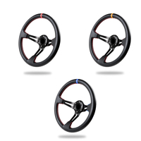 TIYPEOR 350MM nouveau Style anti-dérapant fileté noir volant de voiture universel à dégagement rapide Version personnalisée