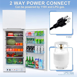 Refrigerador de Absorción de Gas de 2 Vías de Acero Inoxidable para Camping con Mini Congelador Superior, Refrigerador de Gas de Absorción - Product Image 2