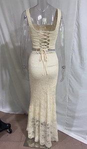 Haut et longue jupe évasée dentelle Vintage robe de pansement <span class=keywords><strong>tenue</strong></span> Sexy 2 pièces ensemble pour femmes ensembles assortis licou Festival <span class=keywords><strong>tenue</strong></span> 2620 - Product Image 5