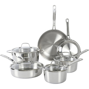 Ollas personalizadas de 10 Uds., sartenes modernas de acero inoxidable 304, juego de utensilios de cocina para cocinas de inducción, ollas y sartenes de Gas - Product Image 1
