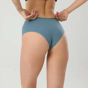 Culottes pour femmes, taille basse, confortables, fines, grande taille, respirantes, en coton tissé, logo à la taille, unies, pour tous les jours - Product Image 6