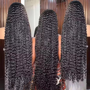 Parrucca con frontale in pizzo HD riccio birmano, 100% <span class=keywords><strong>capelli</strong></span> umani vergini naturali, prezzo all'ingrosso, parrucche in pizzo trasparente più vendute - Product Image 1