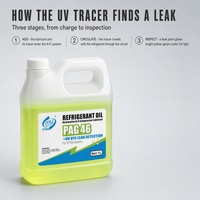 Huile réfrigérante MingYang Feng PAG 46 avec teinture UV 1L, lubrifiant pour compresseur R134a, détecteur de fuite pour système de climatisation automobile