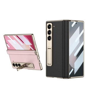 Fundas de teléfono móvil de cuero PU de galvanoplastia de lujo <span class=keywords><strong>para</strong></span> <span class=keywords><strong>Samsung</strong></span> Z Fold 7 6 con soporte oculto Protector de pantalla <span class=keywords><strong>a</strong></span> prueba de golpes - Product Image 4