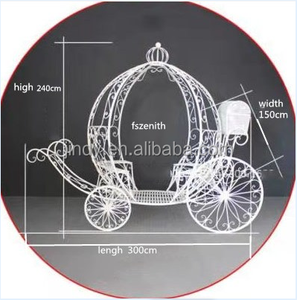 Decorazioni per Matrimoni, Sfondo per Cerimonie, Grande Carrozza Bianca da Principessa Reale con Cavalli, Carrozza di Cenerentola - Product Image 2