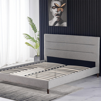 Mobilier de chambre à coucher Lit king et queen size avec cadre en bois et couverture en tissu