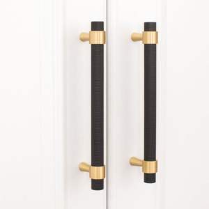 Черная, золотая, латунная накатанная ручка, антикварная ручка для дверного шкафа, ящика, латунная накатанная ручка - Product Image 2