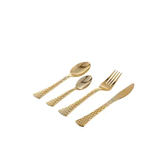 塑料勺子叉刀餐具套装一次性塑料餐具食品可生物降解环保复古餐具定制标志