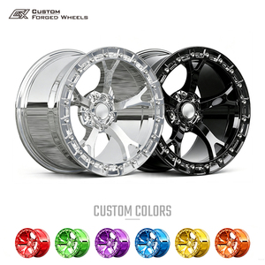Jantes forgées Chrome Beadlock 18-22 pouces 5 branches concaves pour Drag Race, PCD et déport personnalisés, couleur d'usine - Product Image 1