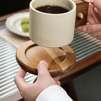 Ensemble de sous-verres en marbre/bois d'acacia pour la décoration de la table basse, design moderne