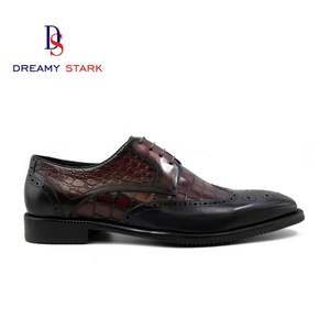 Chaussures habillées Oxford confortables pour hommes, en cuir véritable de haute qualité, faites à la main, avec deux motifs gaufrés, logo personnalisé, marque originale, collection automne - Product Image 4